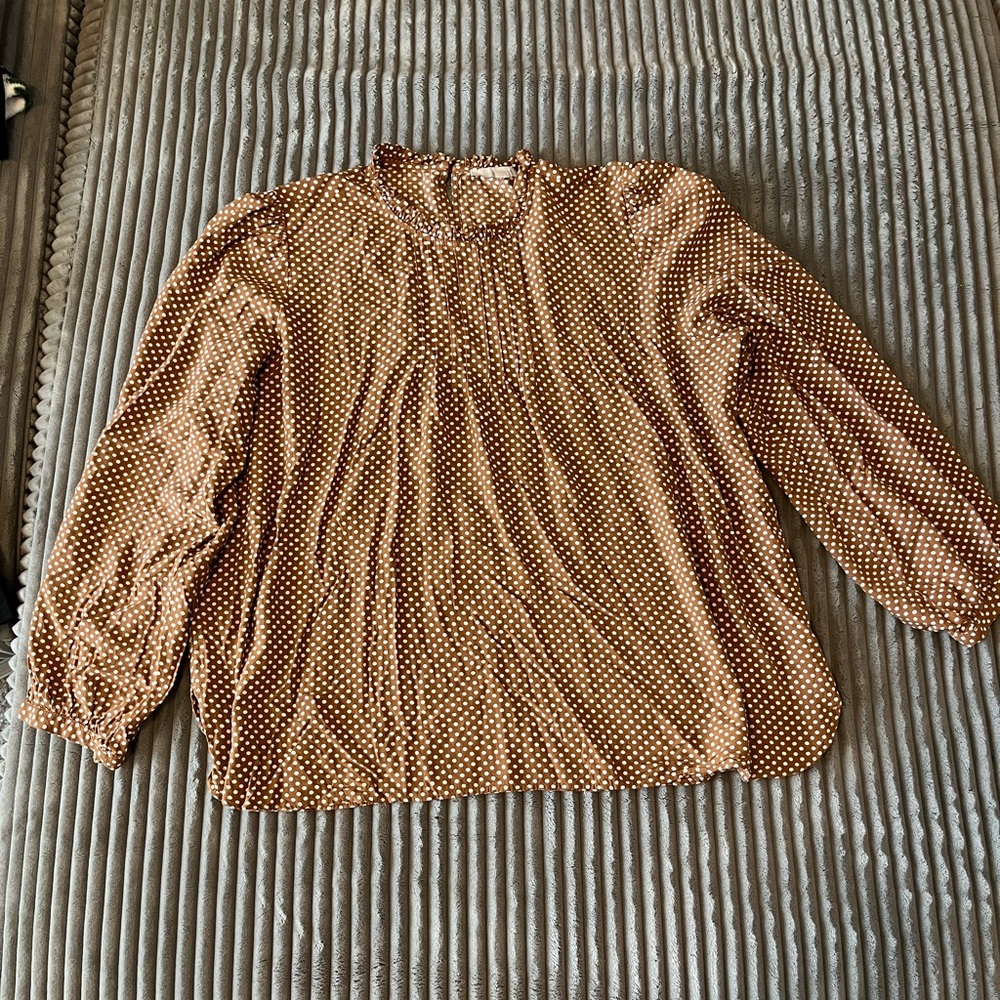 Long sleeve polka dot blouse from LOFT